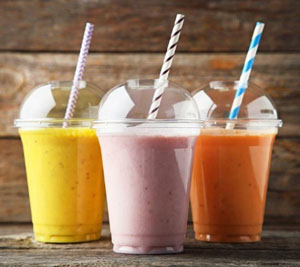 16oz Smoothie Cup Lids - 100x Per Pack - Flat Straw Slot